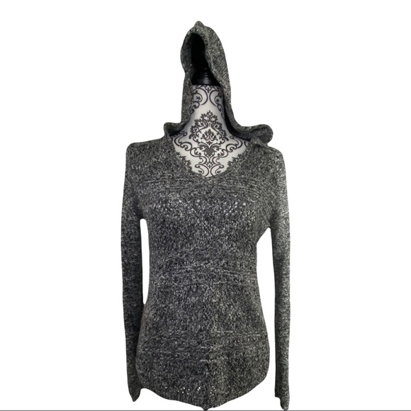CLOUD CHASER SWEATER BLACK & GRAY HOODIE WOMENS SIZE LARGE - Picture 3 of 11